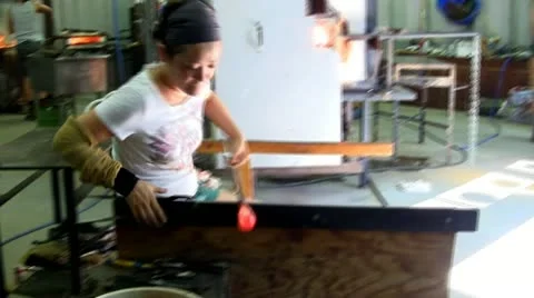 Rolling blowpipe with arm Stock Footage 12316662