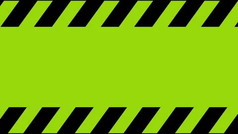 Rolling bright green warning tape, black stripes on a green background.  Stock Footage 242513741
