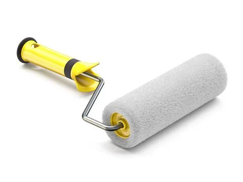 Rolling brush tool 3D Rolling brush tool 3D render illustration isolated o... Stock Photos