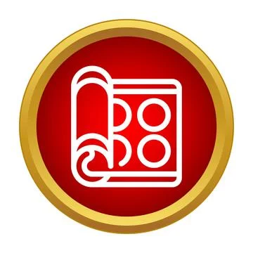 Rolling carpet floor covering icon for interior design Stock Illustration
