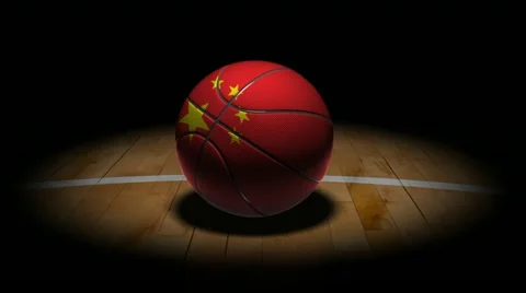Rolling china baskeball into the light 動画素材 21887892