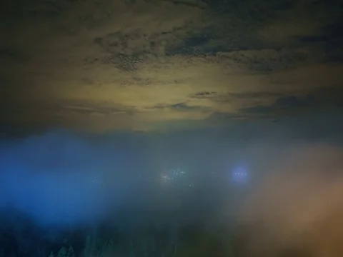 Rolling cloud over the hill top with some car movement Video stock 72356287