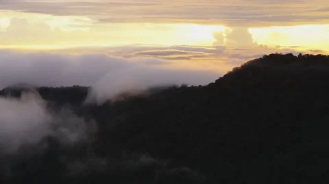 Rolling cloud over misty rainforest in jungle of Sabah Malaysian Borneo Island. Stock Footage 49671290