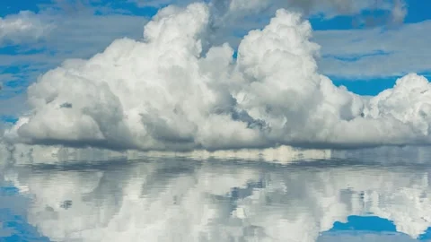 Rolling cloud water reflection Stock Footage 260404400