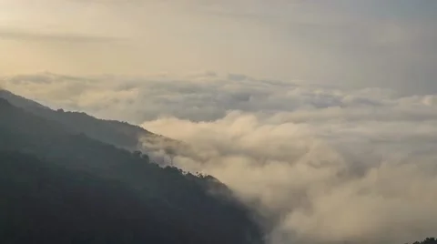 Rolling Clouds Drifting Over Mountain Valley Part3 Video stock 46216075