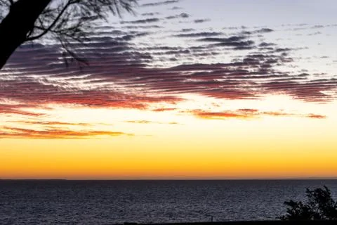 Rolling clouds during sunset at the West Australian coast Foto stock
