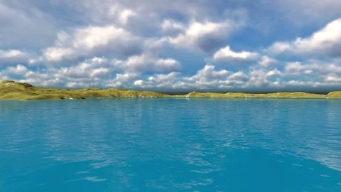 Rolling clouds over calm sea Stock-Footage 72698902