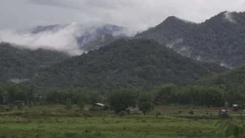 Rolling Clouds over Mountains in Highlands of Borneo Stock Footage 282411453