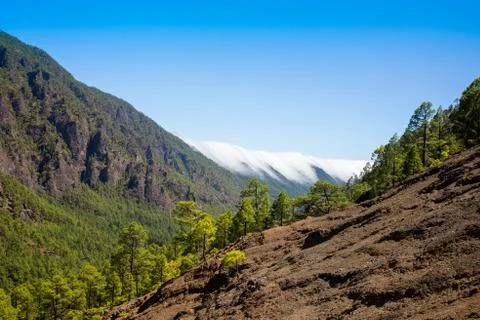 Rolling clouds phenomenon, 4k Time lapse clip of cumbrecita mountains Stock Photos
