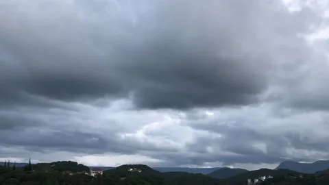 Rolling clouds rain timelapse in Dalat, Vietnam's honeymoon capital Stock Footage 153844126