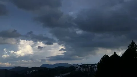 Rolling clouds sunrise timelapse in Dalat, Vietnam's honeymoon capital Stock Footage 153844208