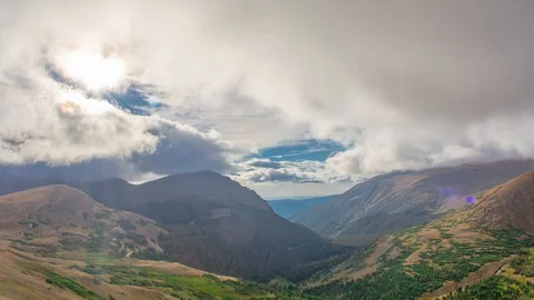 Rolling Clouds Through Alpine Meadow Time Lapse 4k Stock Footage 128057473
