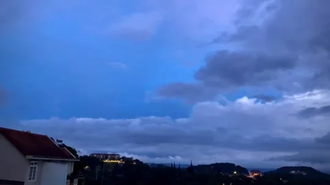 Rolling clouds timelapse in Dalat, Vietnam's honeymoon capital Stock Footage 153844097