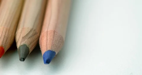 Rolling colour pencils come to stop Stock Footage 113143414
