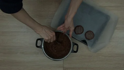 Rolling Cookie Dough Into Balls Stock Footage 87697600