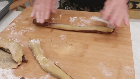 Rolling cookie dough with care and mastery Stock-Footage 320068392