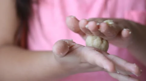 Rolling cookies tahini Stock Footage 54640942