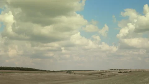 Rolling Countryside Under Dramatic Cumulus Clouds Time Lapse Stock Footage 333252013