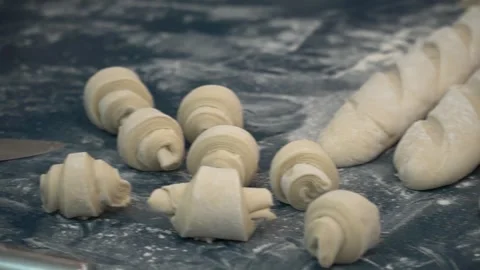 Rolling Croissant Dough Video stock 317472648