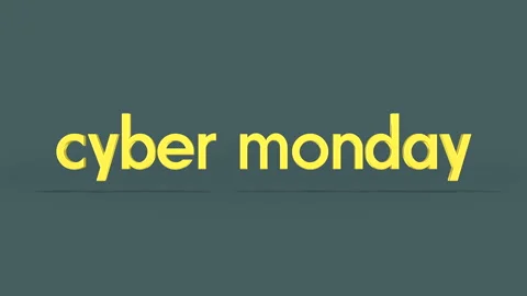 Rolling Cyber Monday text on fresh green gradient Stockbeeldmateriaal 252677322