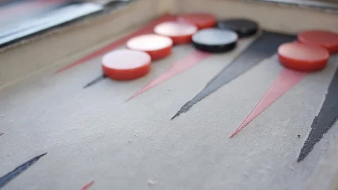 Rolling dice in backgammon game. cu Stock Footage 106885698