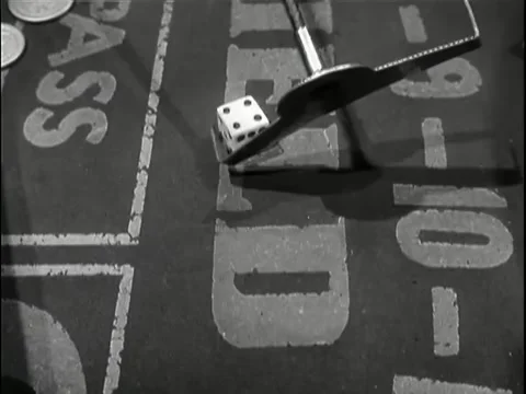 Rolling dice on craps table Stock Footage 260248010