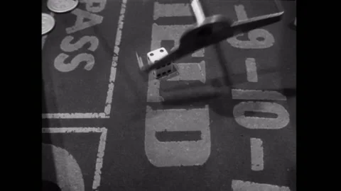 Rolling dice on craps table Stock Footage 260256992