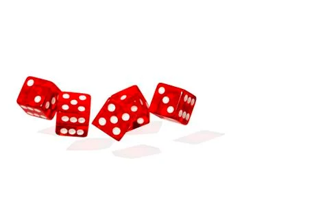 Rolling Dice, Gambling, Red, High Key, Stop Motion Stock Photos