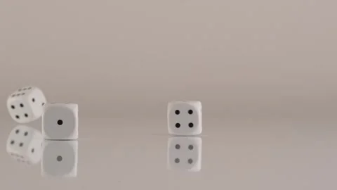 Rolling Dice on a glass table Video stock 249905847