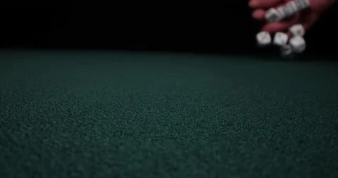Rolling dice in slow motion. Dices falling to green table. Gambling and casino Stock Footage 172351403