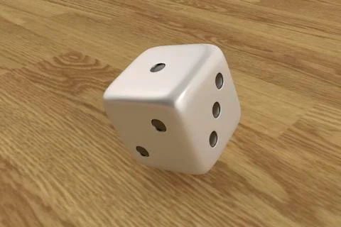 Rolling dice on wooden background Stock Illustration