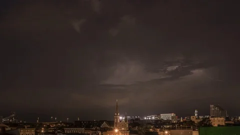 Rolling Distant Lightning Time Lapse Video stock 81734429