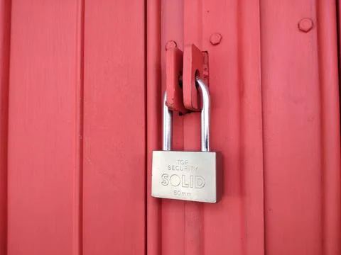 Rolling door padlock Stock Photos