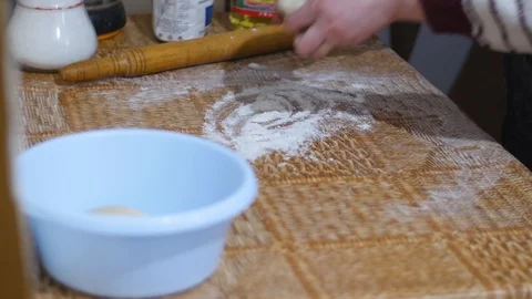 Rolling Dough Bakery At Home Stock Footage 87718964