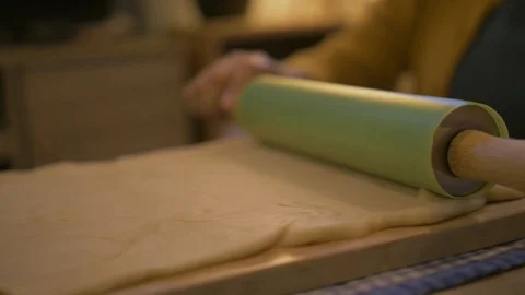 Rolling Dough Baking Bread Video stock 129858385