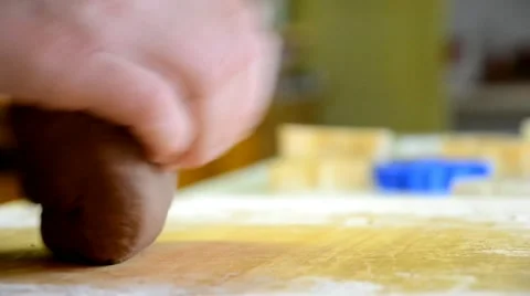 Rolling dough for gingerbread Stock Footage 46772340