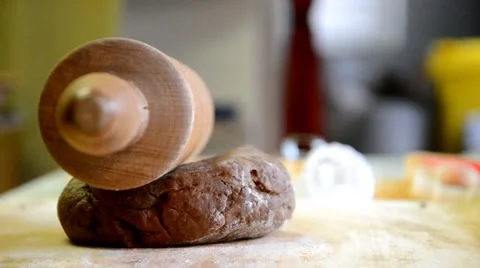 Rolling dough for gingerbread Stock Footage 46774321