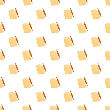 Rolling dough with pin seamless kitchen pattern Stock Illustration