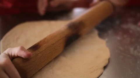 Rolling dough of pizza Stock Footage 61515801