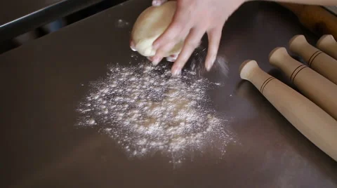 Rolling dough of pizza Stock Footage 61515826