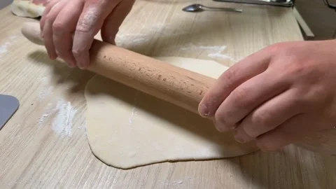 Rolling Dough Preparation Stock Footage 313656086