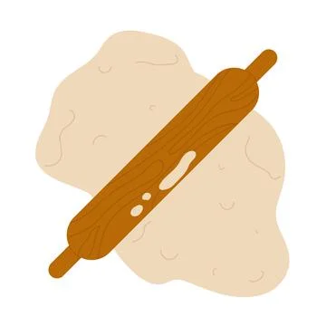 Rolling dough with rolling pin Illustrazione stock