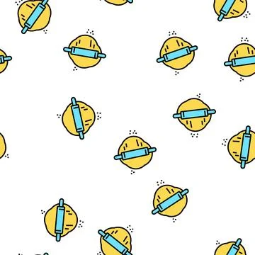 Rolling dough vector seamless pattern 스톡 일러스트