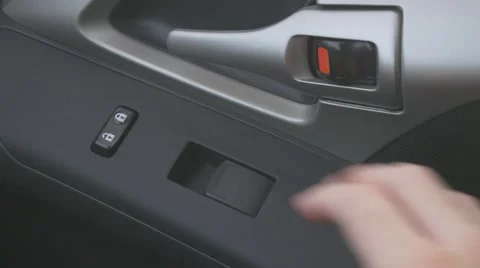 Rolling Down Car Window Control Button HD Stock Footage 43323316