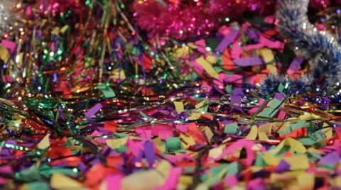 Rolling down pink Christmas decorations Video stock 55219031