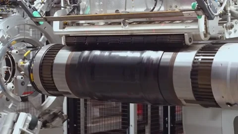 Rolling Drum Forming Tire Machine in Action at Car Tires Plant Stock Video Stock Footage 85894767