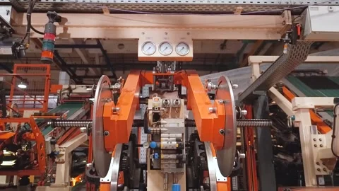 Rolling Drum Forming Tire Machine in Action at Car Tires Plant Stock Video Stock Footage 85894987