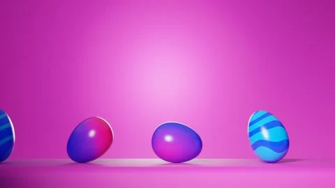 Rolling easter egg on  background. Looped video Stock Footage 267621814