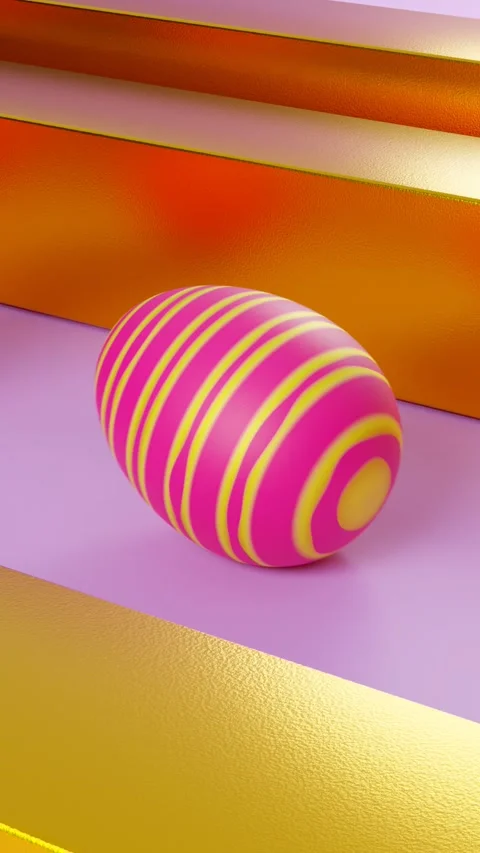 Rolling easter egg on  background. Looped video Stock Footage 267622281