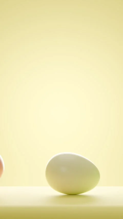 Rolling Easter eggs with copy space Stock Footage 304174604